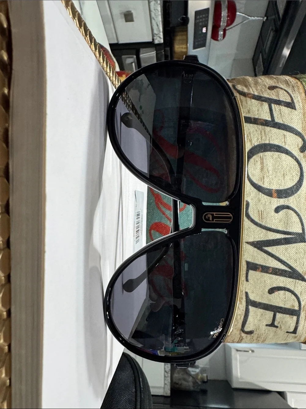 Carrera Champion Black Designer Sunglasses Black Lenses Aviator Special Edition